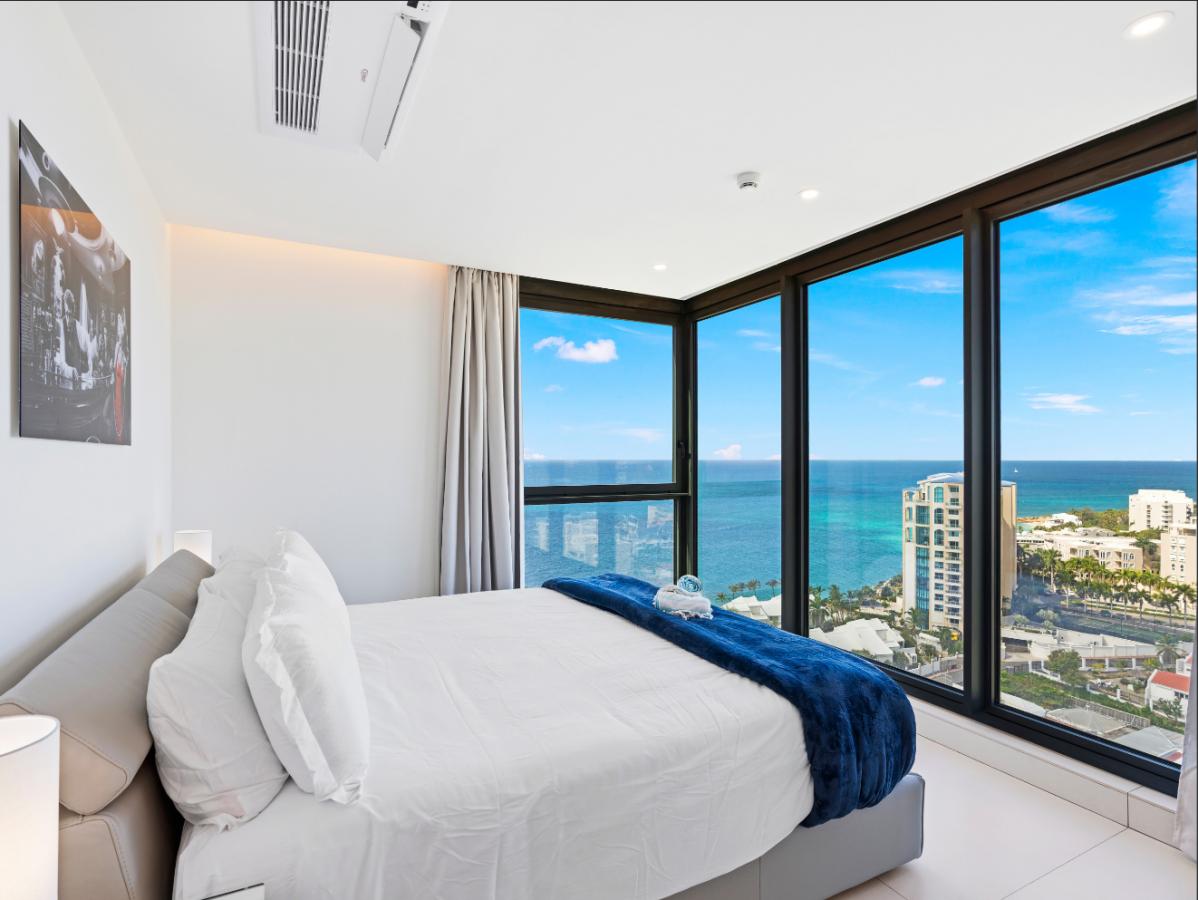 St Maarten real estate: Fourteen Mullet Bay Sub-penthouse ocean view height ceiling 19th floor B1901