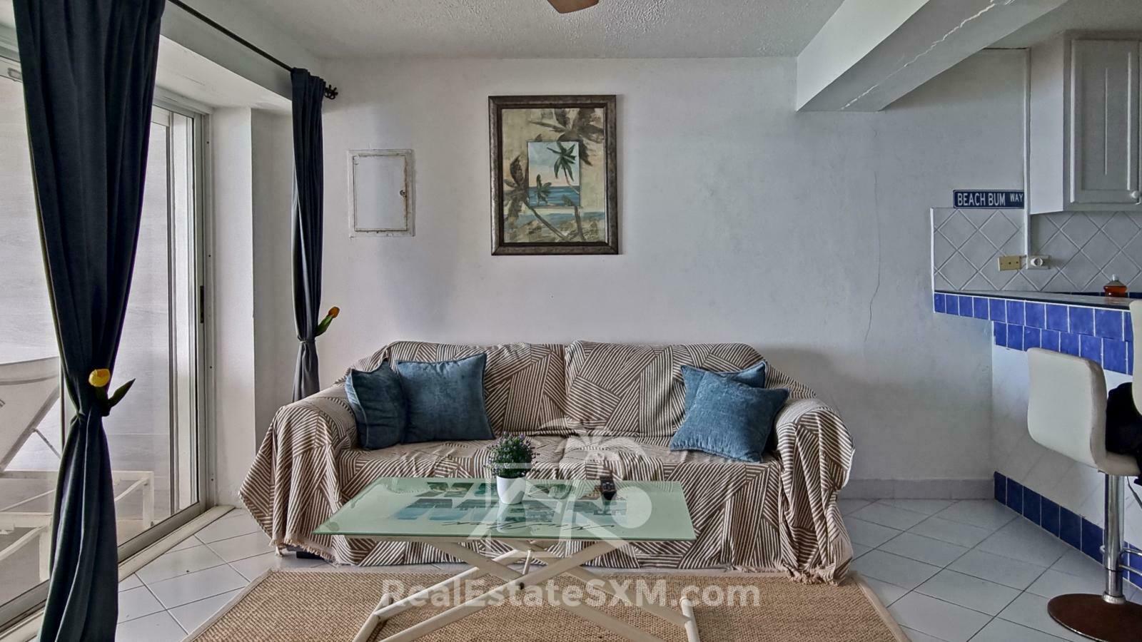 Waterfront Apartment for RENT Beacon Hill SXM. Caribbean Sunsets. Secured. Fully furnished