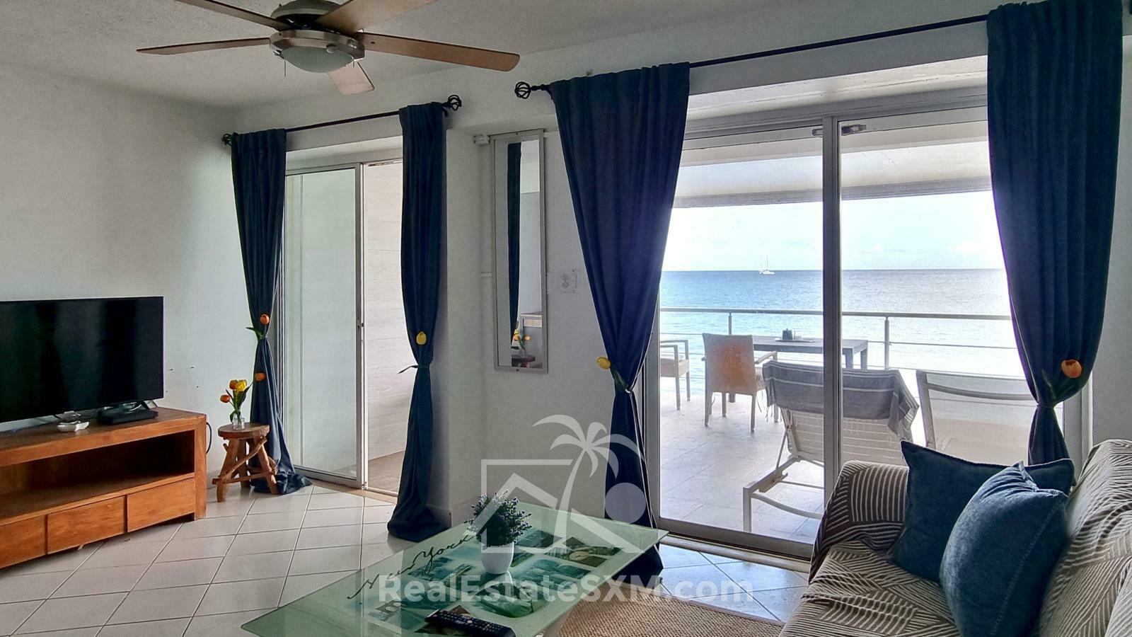 Waterfront Apartment for RENT Beacon Hill SXM. Caribbean Sunsets. Secured. Fully furnished