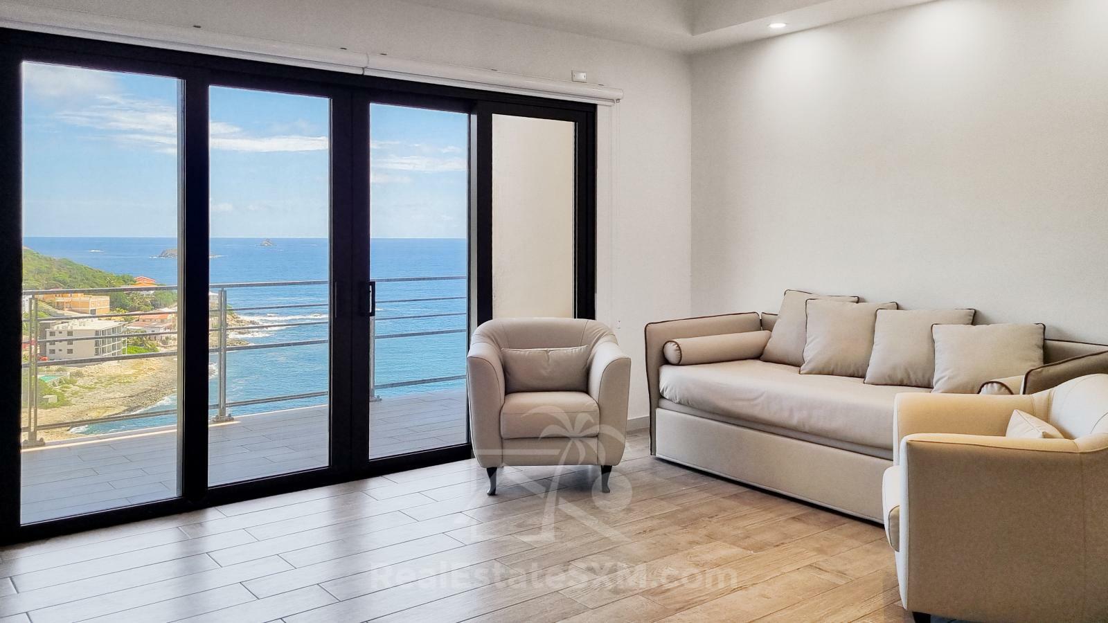 Caribbean Sunrises. 2-bedrooms for sale in SXM Point Blanche Lajas. Ocean View. Luxury. Furnished