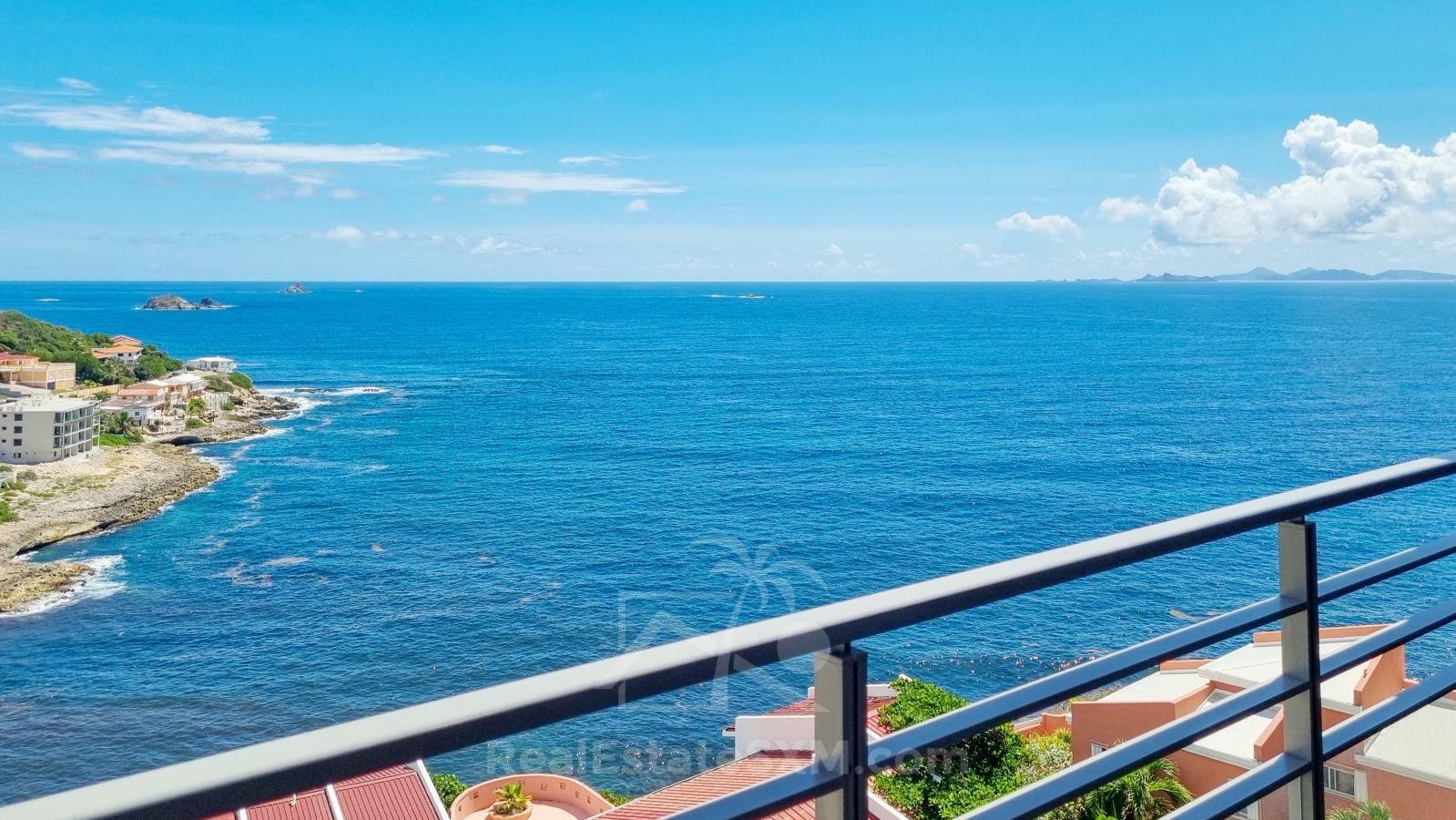 Caribbean Sunrises. 2-bedrooms for sale in SXM Point Blanche Lajas. Ocean View. Luxury. Furnished