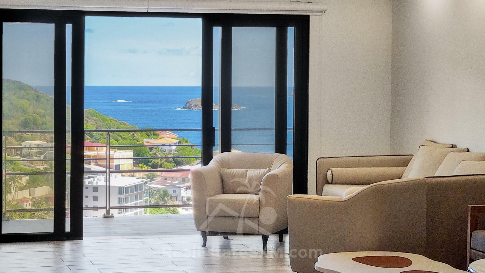 Caribbean Sunrises. 2-bedrooms for sale in SXM Point Blanche Lajas. Ocean View. Luxury. Furnished