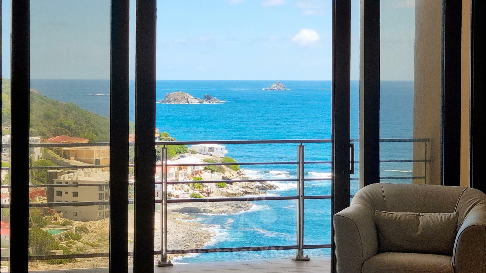 Caribbean Sunrises. 2-bedrooms for sale in SXM Point Blanche Lajas. Ocean View. Luxury. Furnished