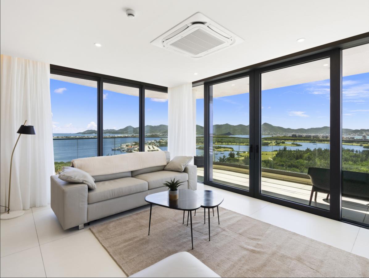 SXM Fourteen at Mullet Bay Beach 2-bedrooms condo FOR SALE. Ocean view. Sunsets. B-1403