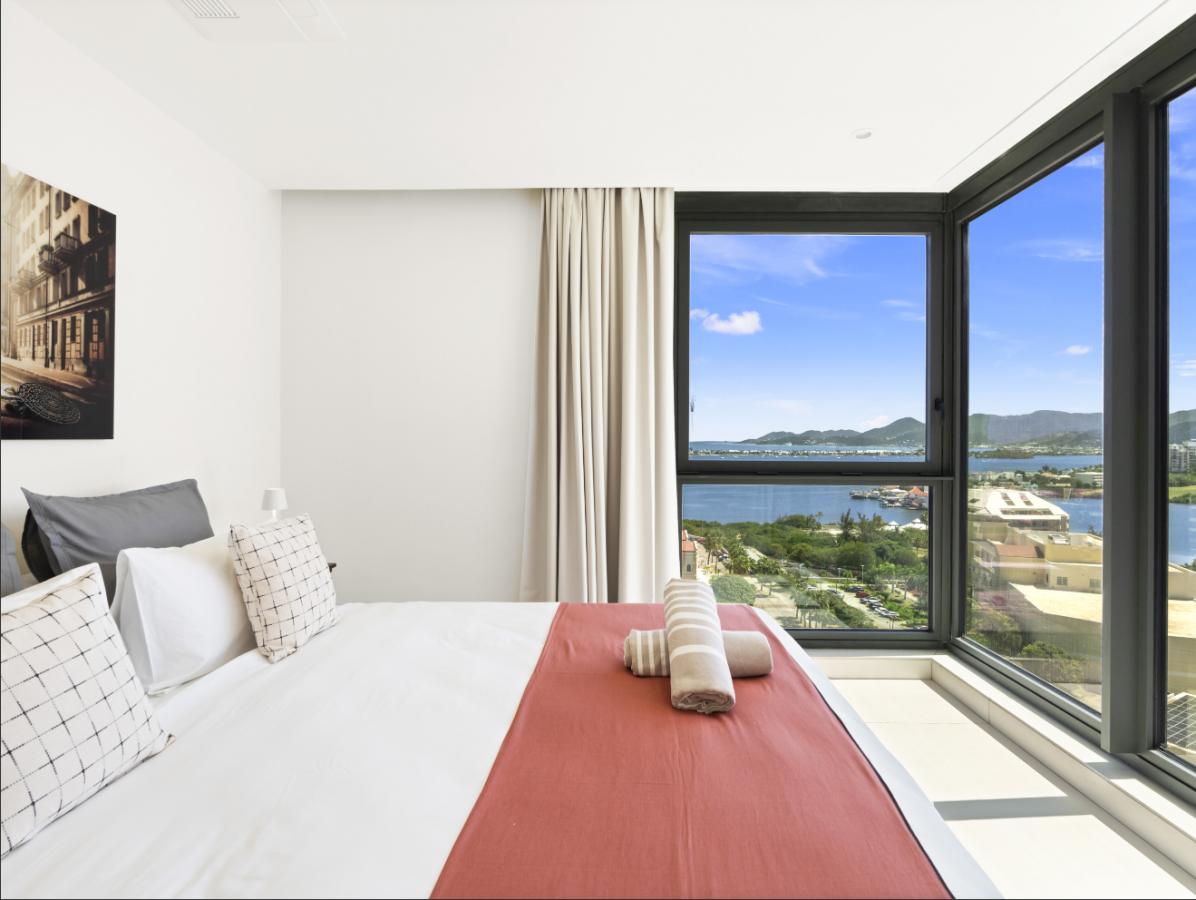 SXM Fourteen at Mullet Bay Beach 2-bedrooms condo FOR SALE. Ocean view. Sunsets. B-1403