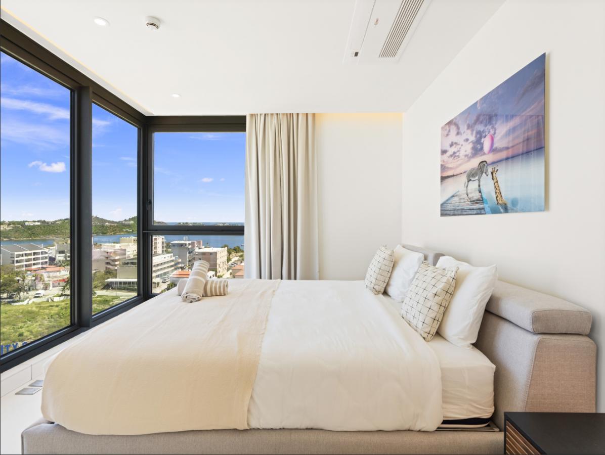 SXM Fourteen at Mullet Bay Beach 2-bedrooms condo FOR SALE. Ocean view. Sunsets. B-1403
