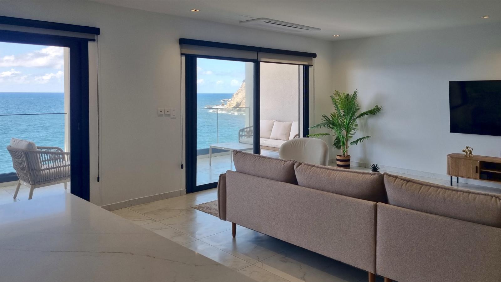 St Maarten brand new home: Ocean Front NEW 2 bedrooms, Point Blanche. Caribbean living. Vivid Res.
