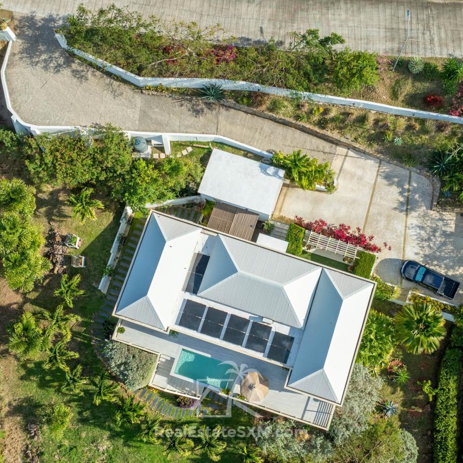 Modern Villa For Sale in St Maarten, Rice Hills Gardens. Ocean Views. Peaceful. Green. Security 24/7