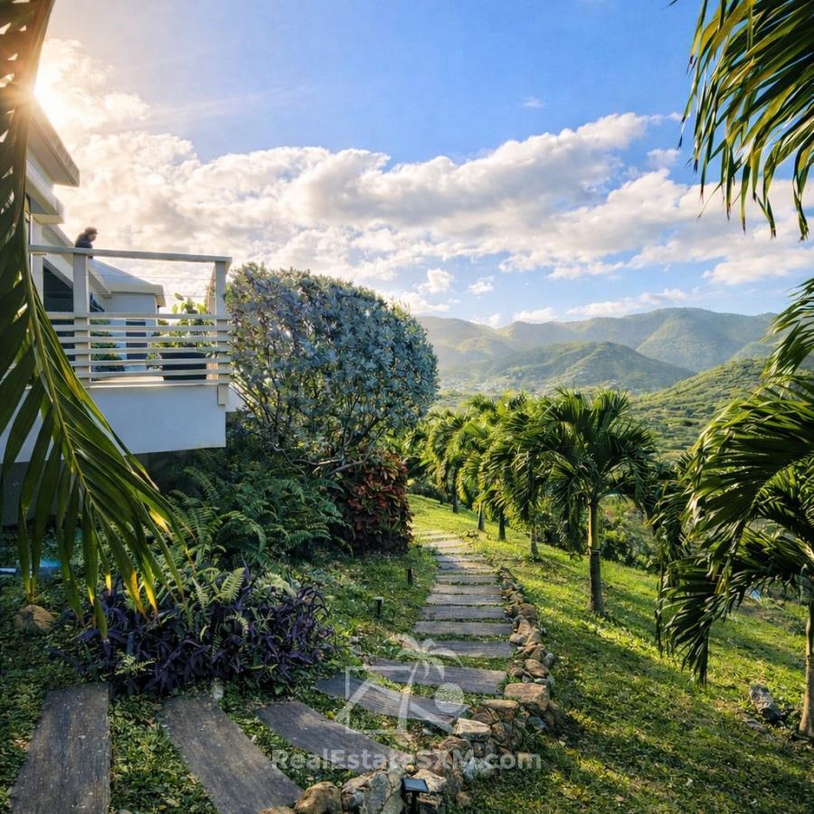 Modern Villa For Sale in St Maarten, Rice Hills Gardens. Ocean Views. Peaceful. Green. Security 24/7