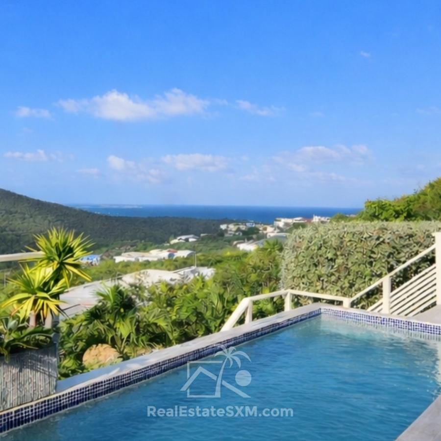 Modern Villa For Sale in St Maarten, Rice Hills Gardens. Ocean Views. Peaceful. Green. Security 24/7
