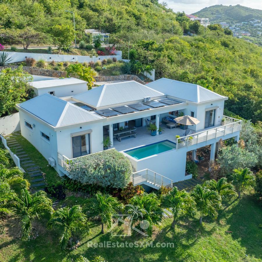 Modern Villa For Sale in St Maarten, Rice Hills Gardens. Ocean Views. Peaceful. Green. Security 24/7