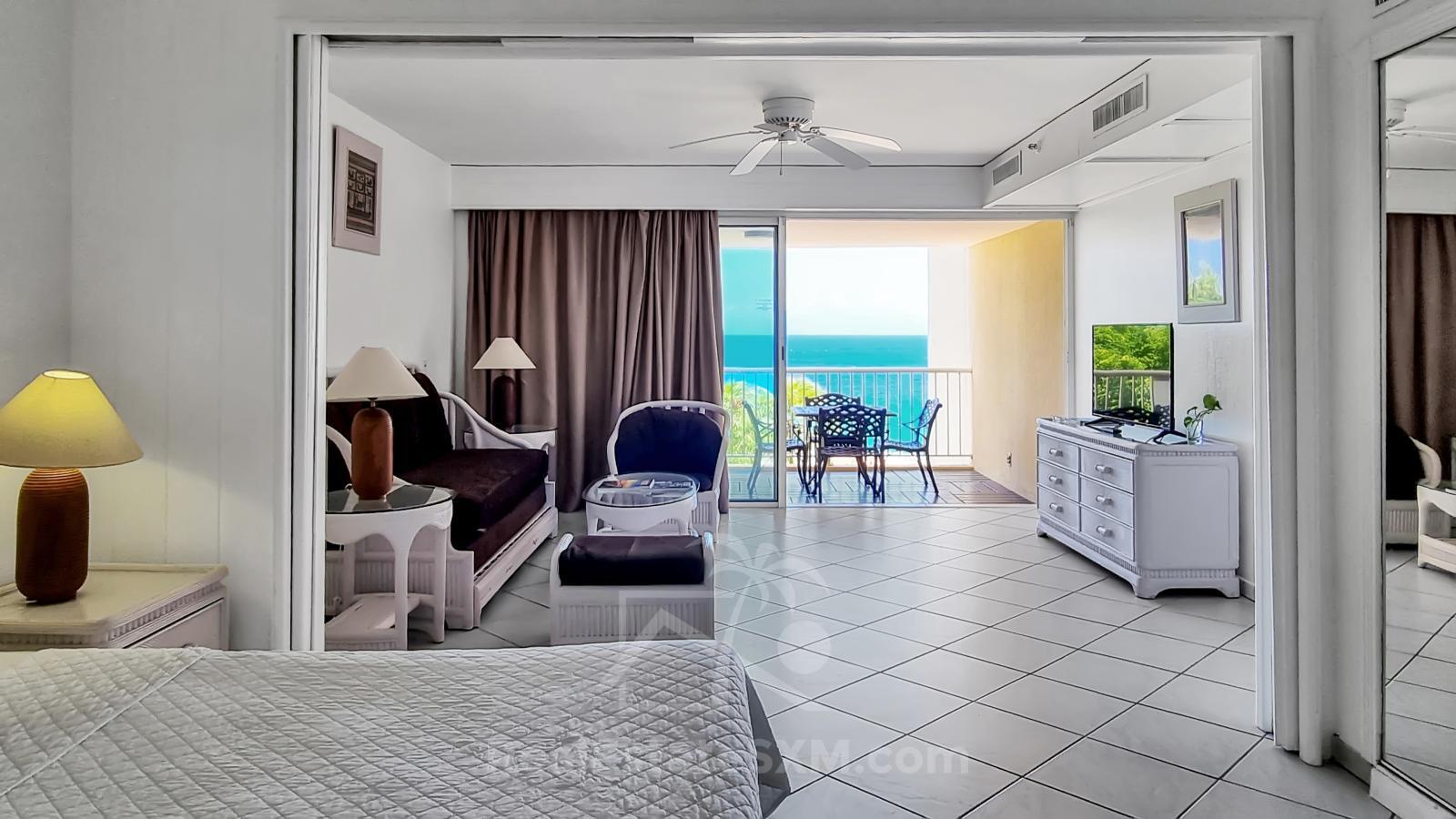St. Maarten Real Estate FOR SALE studio Cupecoy Sapphire. Ocean & Sunset Views. 231
