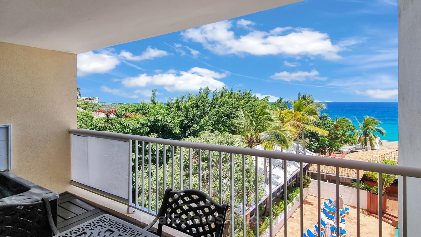 St. Maarten Real Estate FOR SALE studio Cupecoy Sapphire. Ocean & Sunset Views. 231