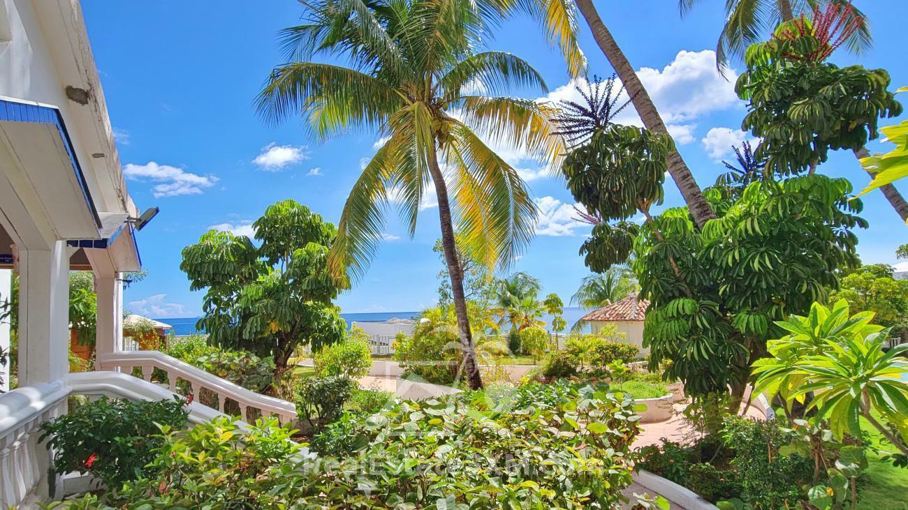 St Maarten Ocean View Home for sale in Cupecoy, Sapphire. Resort amenities. Sunsets. 211
