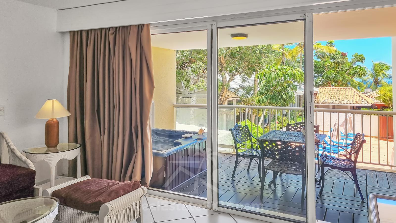 St Maarten Ocean View Home for sale in Cupecoy, Sapphire. Resort amenities. Sunsets. 211
