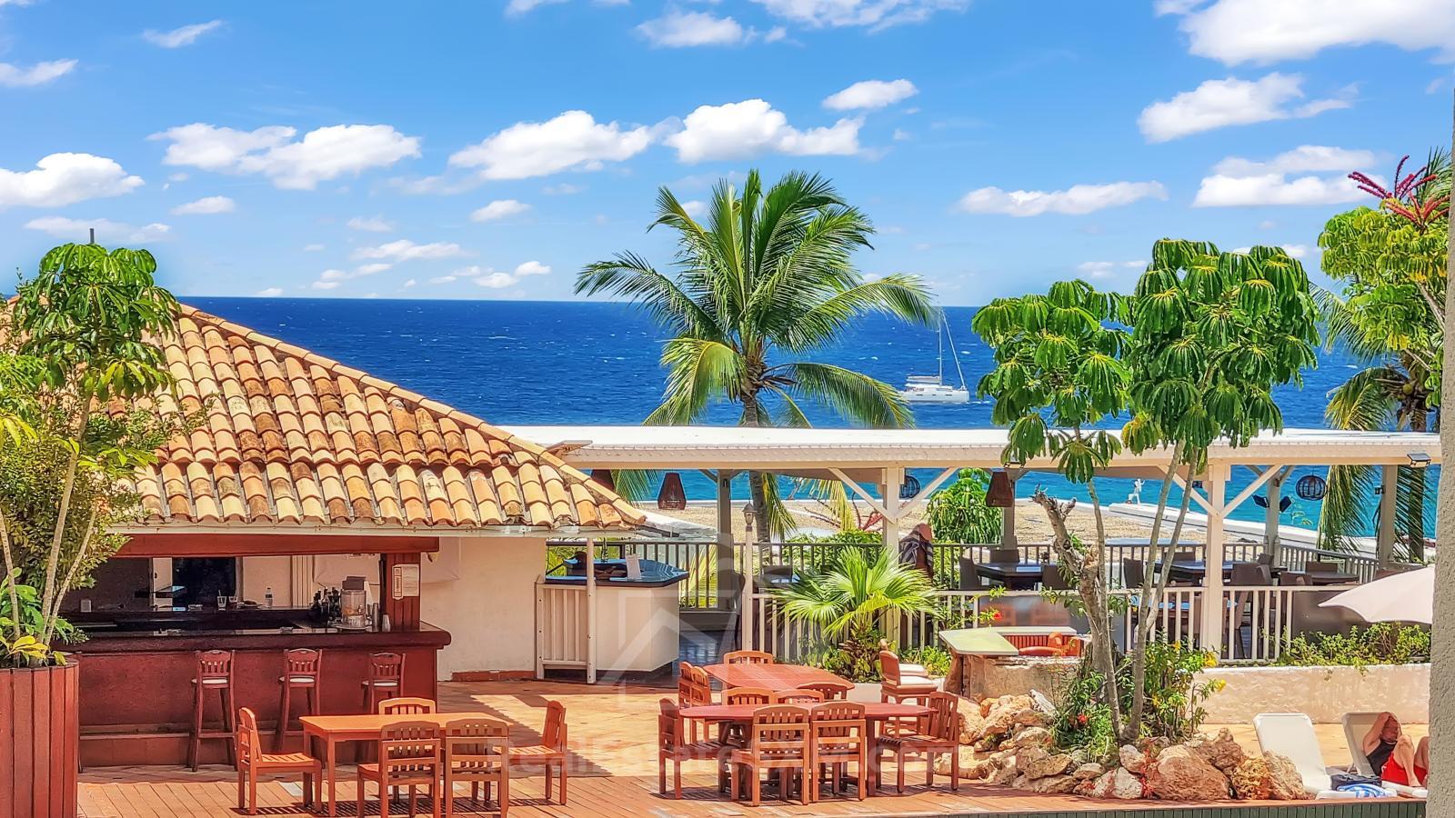 St Maarten Ocean View Home for sale in Cupecoy, Sapphire. Resort amenities. Sunsets. 211