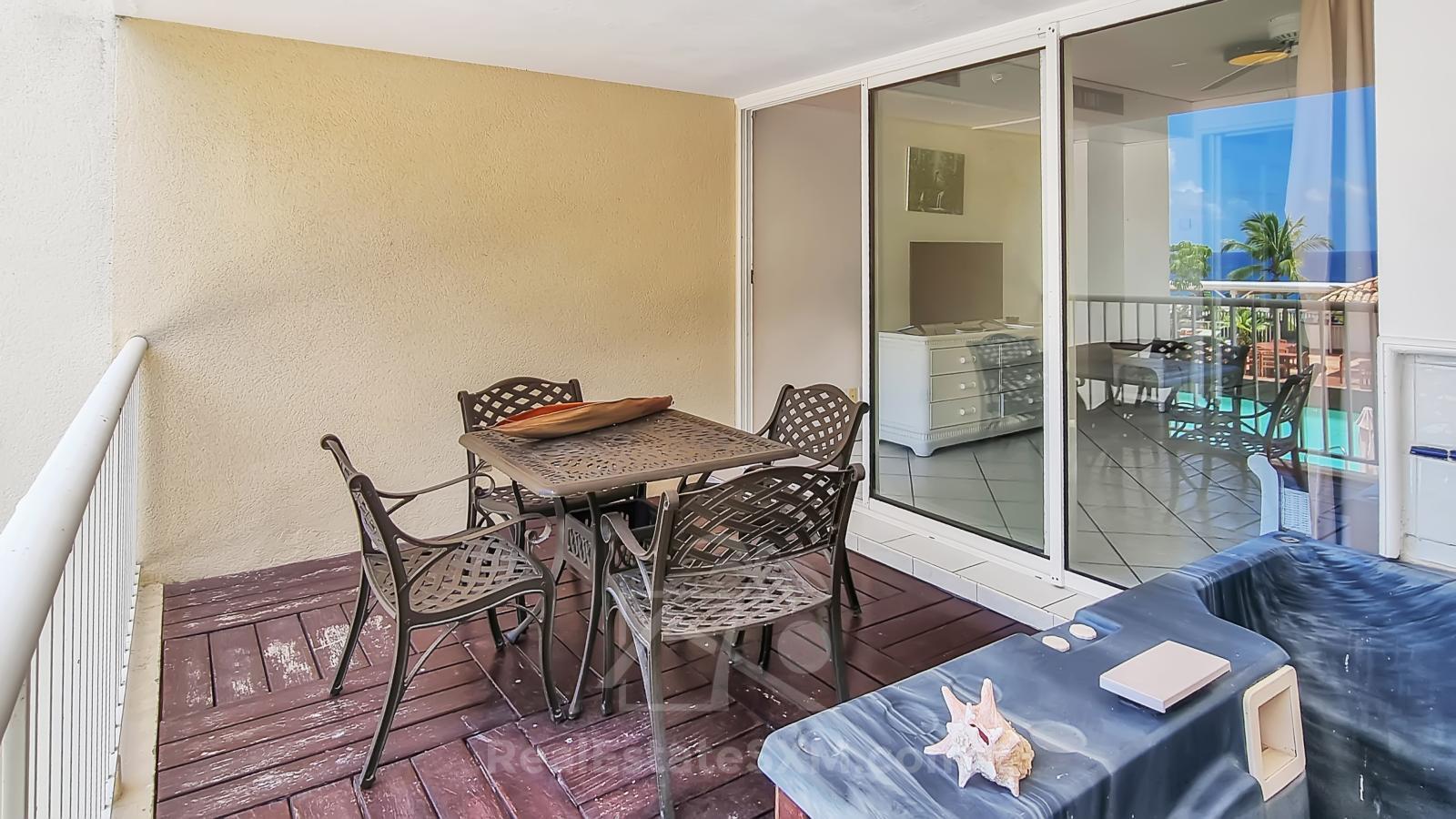 St Maarten Ocean View Home for sale in Cupecoy, Sapphire. Resort amenities. Sunsets. 211