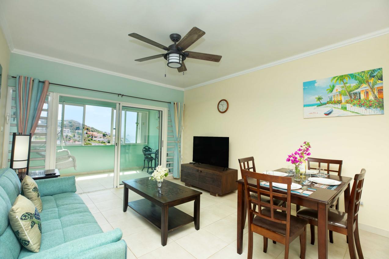 St Maarten oceanfront apartment, 2 bedrooms in Point Blanche with ocean view, swimming pool