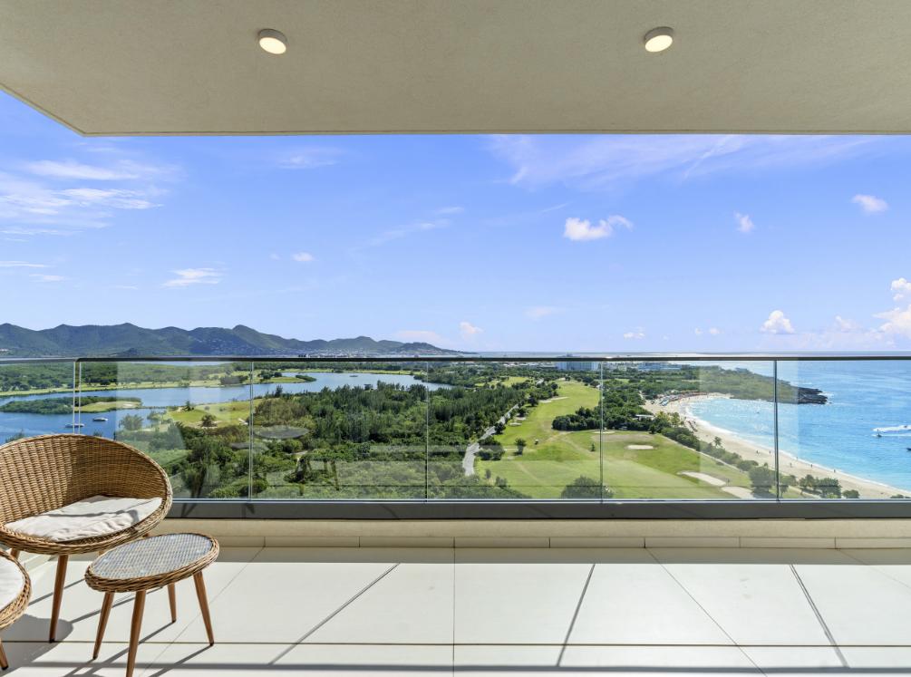Condo for sale in St Maarten Cupecoy Fourteen Towers. Incredible panoramic ocean view. B1602