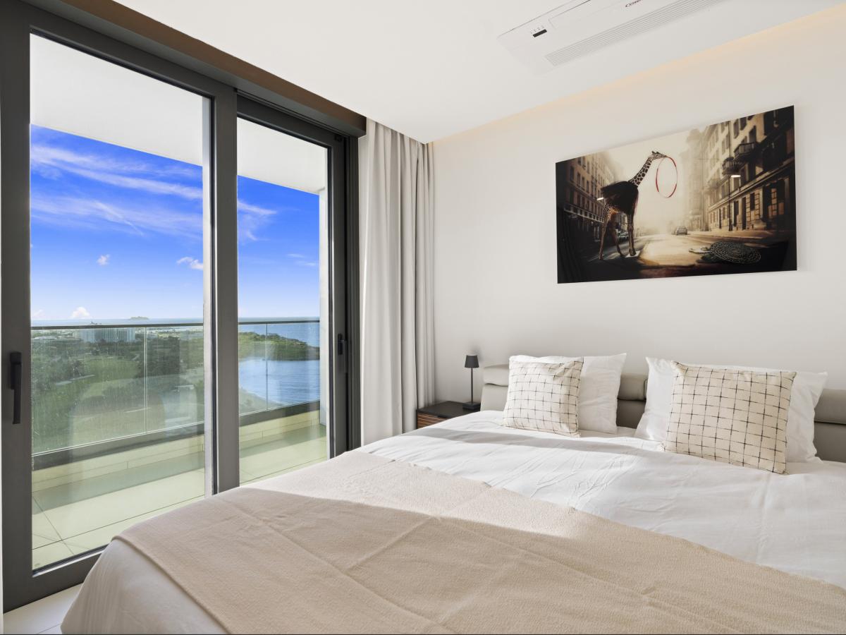 St Maarten Real Estate for sale 2 bedroom condo Fourteen at Mullet Bay, high floor view! B-1702