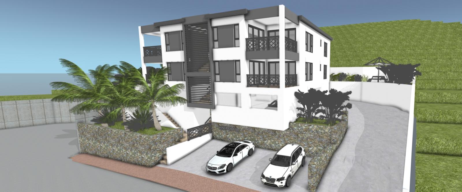 Sint Maarten land FOR SALE. VROMI-Approved Project for 4 condos. Kenepa Garden Estate – Lot 18